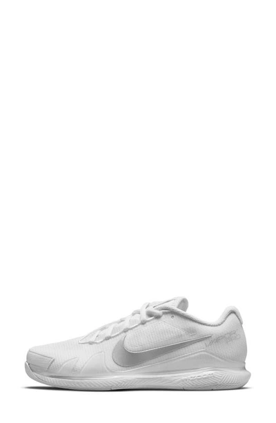 Shop Nike Court Air Zoom Vapor Pro Tennis Shoe In White/ Metallic Silver