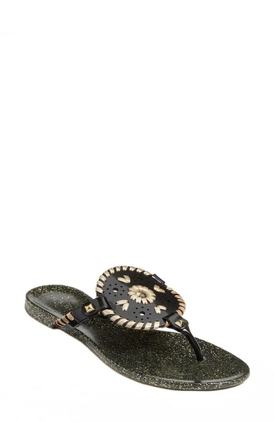 Shop Jack Rogers Georgica Jelly Flip Flop In Black