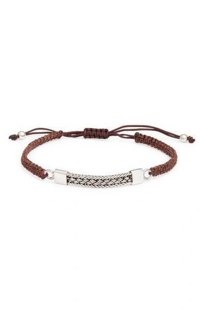 Shop Caputo & Co Artisan Macramé Bracelet In Dark Brown