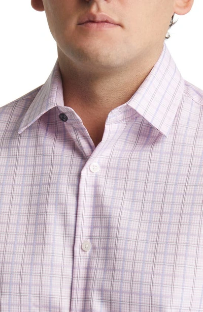 Duchamp Tailored Fit Check Dress Shirt In Pink