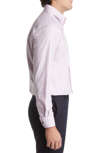 Duchamp Tailored Fit Check Dress Shirt In Pink