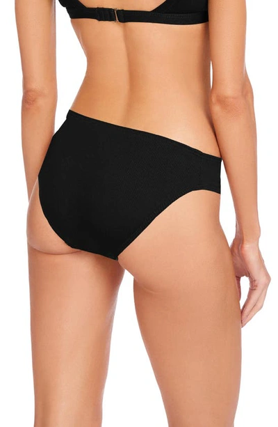 Shop Robin Piccone Amy Side Tab Bikini Bottoms In Licorice