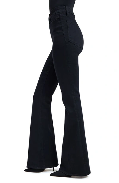 Shop Good American Pull-on Flare Jeans In Black001