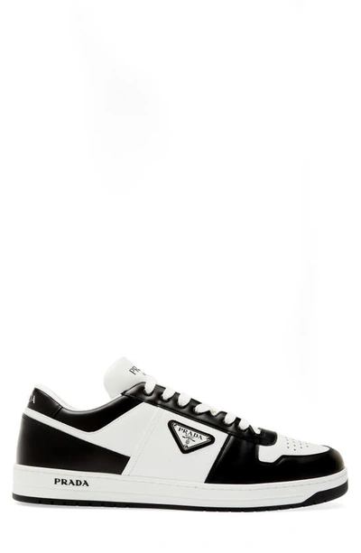 Shop Prada Downtown Logo Low Top Sneaker In Bianco/nero