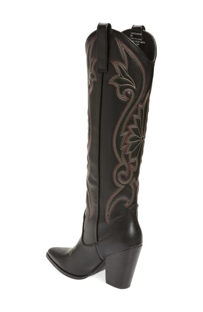 Steve Madden Lasso Knee High Western Boot In Black Mult