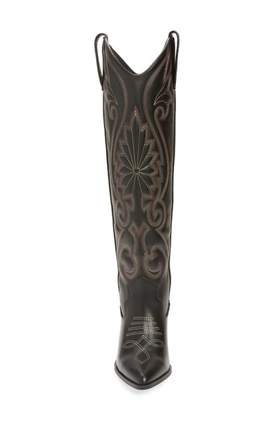 Shop Steve Madden Lasso Knee High Western Boot In Black Mult