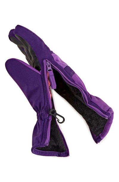 Shop Zipglove Kids' Mixed Media Zip Gloves In Purple 1917