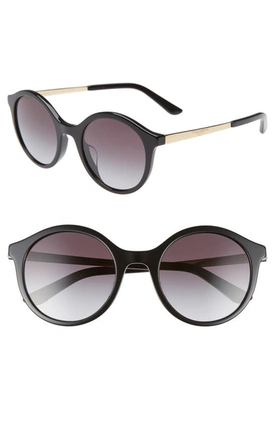 Shop Dolce & Gabbana 51mm Gradient Round Sunglasses In Black/ Gold