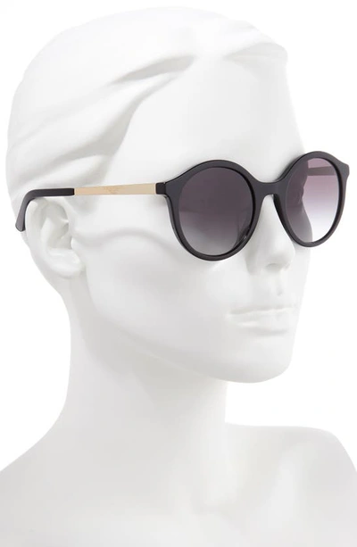 Shop Dolce & Gabbana 51mm Gradient Round Sunglasses In Black/ Gold