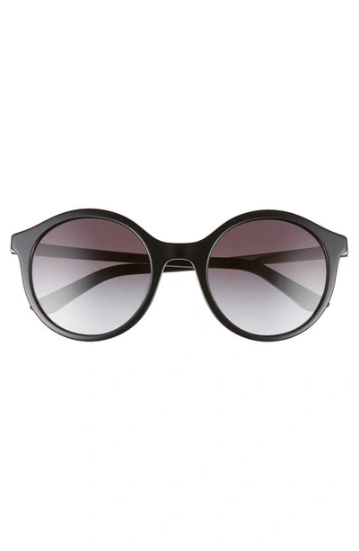 Shop Dolce & Gabbana 51mm Gradient Round Sunglasses In Black/ Gold