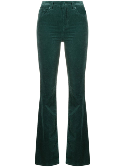Shop 7 For All Mankind Stretch Velvet Trousers In Verde