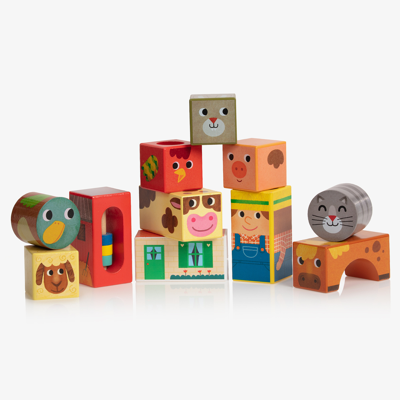 Shop Vilac Wooden Farm Musical Blocks (8cm) In Brown