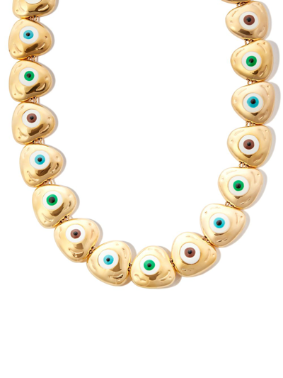Shop Lauren Rubinski 14k Yellow Gold Evil Eye Necklace