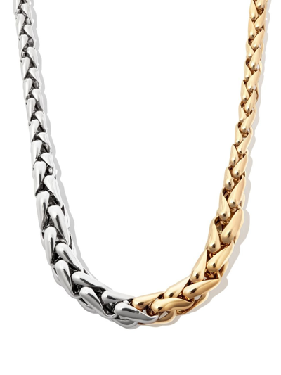 Lauren Rubinski 14k Yellow Gold Two-tone Twist Chain Necklace In Gold
