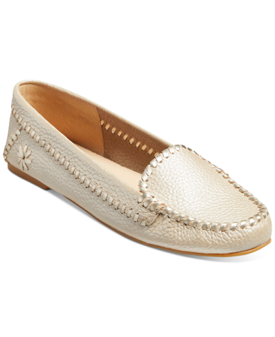 Shop Jack Rogers Women's Millie Mocassin Loafers In Platinum