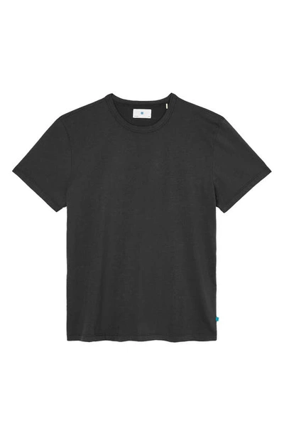 Shop Jason Scott Raymond Crewneck Pima Cotton T-shirt In Washed Black