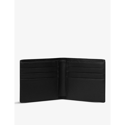 Shop Smythson Black Panama Bi-fold Cross-grain Leather Wallet