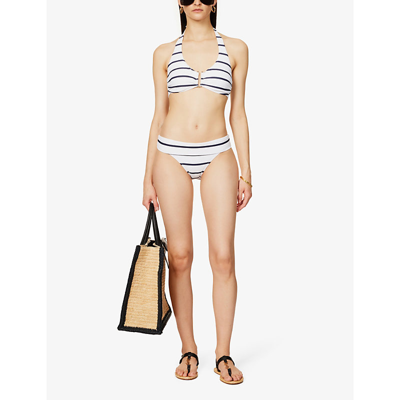 Shop Heidi Klein D-g –bar Stripe Bikini Top In Nautical