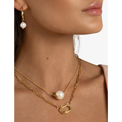 La Maison Couture Amadeus Daphne Paperclip 14ct Yellow Gold-plated Vermeil Recycled Sterling Silver Necklace In Gold