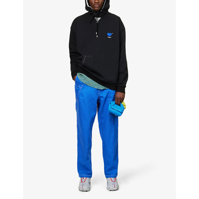 Ader Error Logo-patch Drawstring Hoodie In Black