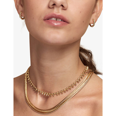 Shop La Maison Couture Amadeus Snake 14ct Yellow Gold-plated Recycled Brass Necklace