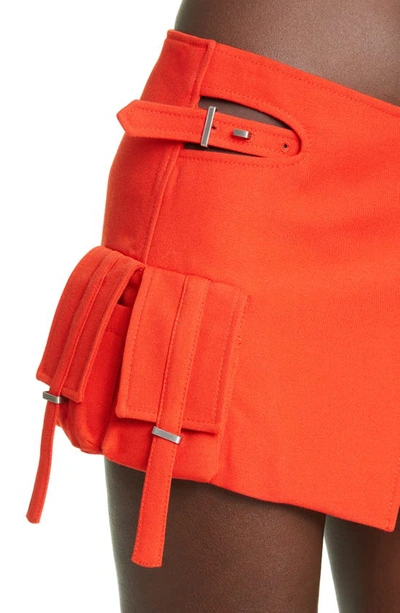 Shop Dion Lee Bar Hook Cutout Miniskirt In Vermillion