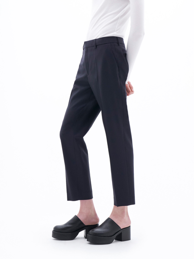 Shop Filippa K Emma Cropped Cool Wool Trousers In Blue