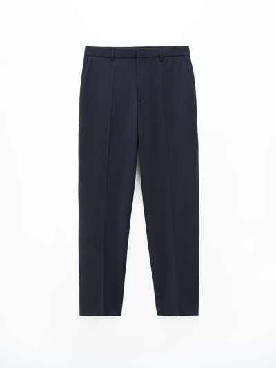 Shop Filippa K Emma Cropped Cool Wool Trousers In Blue