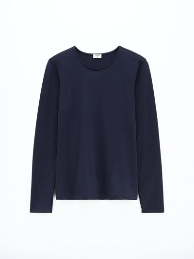 Filippa K Cotton Stretch Long Sleeve In Blue