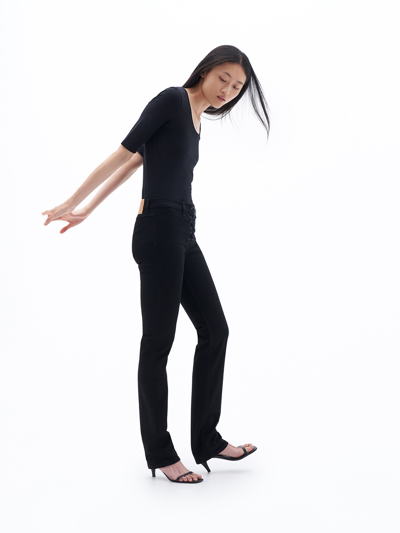 Filippa K Cotton Stretch Scoop Neck Top In Black
