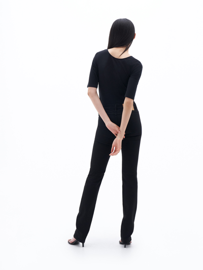 Filippa K Cotton Stretch Scoop Neck Top In Black