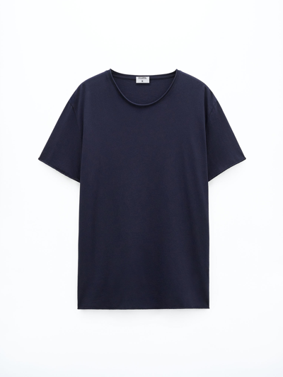 Filippa K Roll Neck Tee In Blue