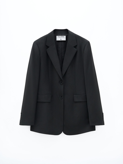 Filippa K Davina Oversized Wool Blazer In Black