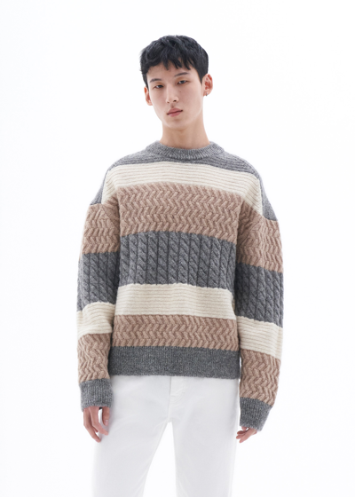 Filippa K Braided Swedish Wool Sweater In Grey | ModeSens