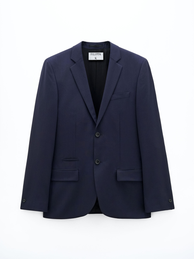 Shop Filippa K Rick Wool Jacket In Blue