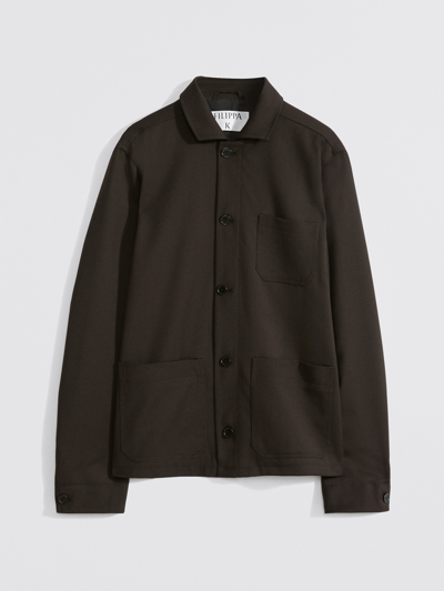 Shop Filippa K Louis Gabardine Jacket In Brown