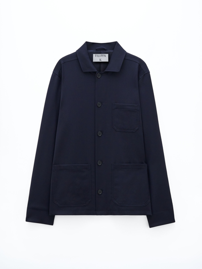 Filippa K Louis Gabardine Jacket In Blue