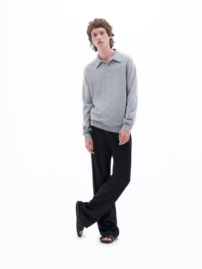 Filippa K Knitted Polo Shirt In Grey