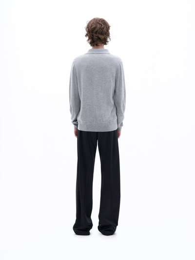 Filippa K Knitted Polo Shirt In Grey