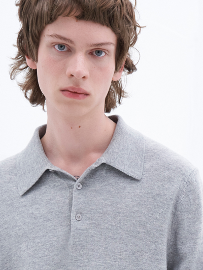 Filippa K Knitted Polo Shirt In Grey