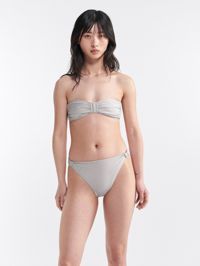 Filippa K Printed High Brief In Beige Stripe Print