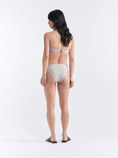Filippa K Printed High Brief In Beige Stripe Print