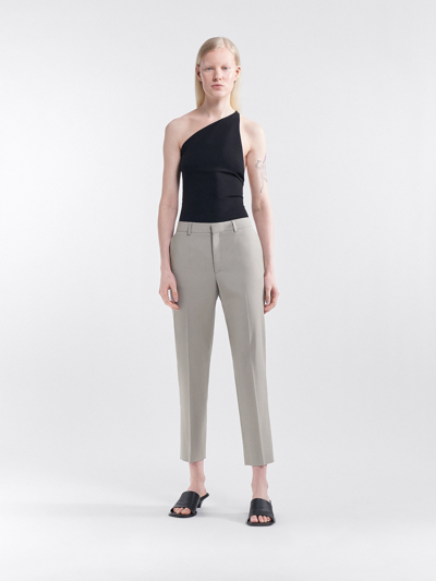 Shop Filippa K Emma Cropped Cool Wool Trousers In Grey