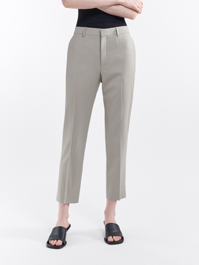 Shop Filippa K Emma Cropped Cool Wool Trousers In Grey