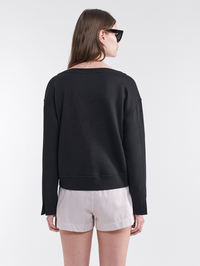 Shop Filippa K Boatneck Sweatshirt In Black