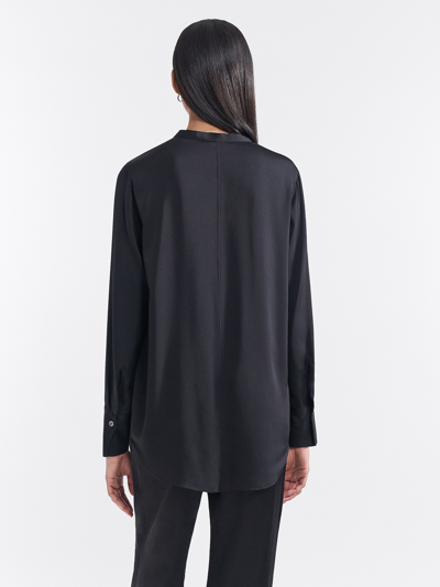 Filippa K Keyhole-collar Silk Blouse In Black