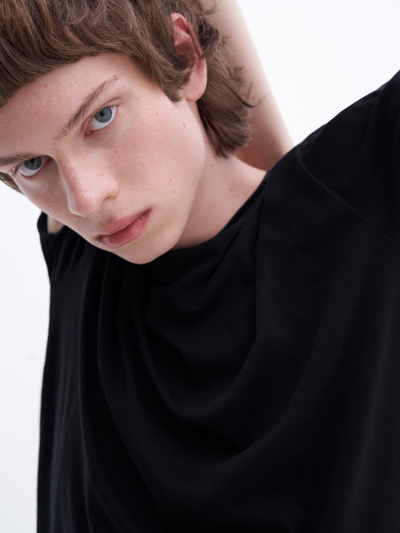 Filippa K Roll Neck Tee In Black