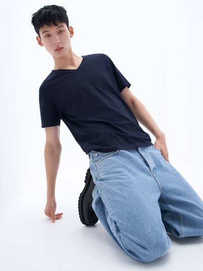 Filippa K Stretch V-neck Tee In Blue