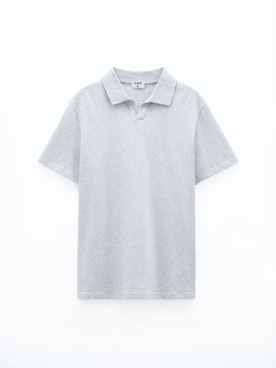 Shop Filippa K Stretch Cotton Polo T-shirt In Grey