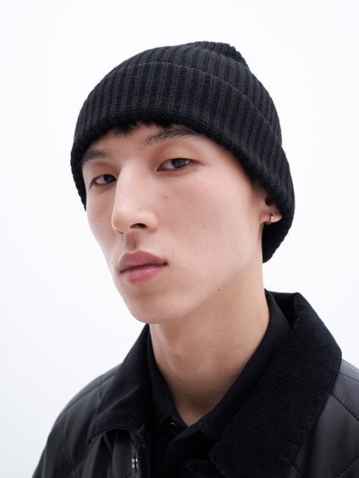 Filippa K Ribbed-knit Wool Beanie In Black